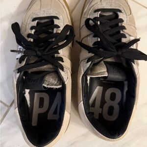 P448 Beige and Black Women's Sneakers (Monz style)